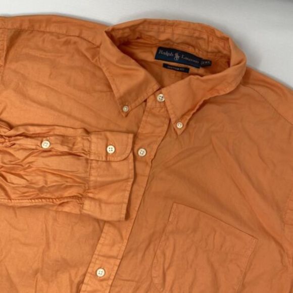 Ralph Lauren Other - Ralph Lauren Custom Fit Men's XL Solid Orange Long Sleeve Button Down Shirt